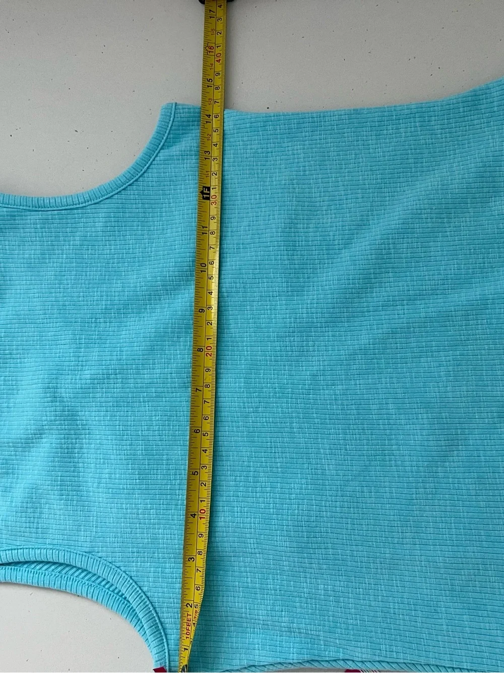 NWT Justice Girls Tank Top Size 12-14 Turquoise Blue Ribbed Sleeveless Top